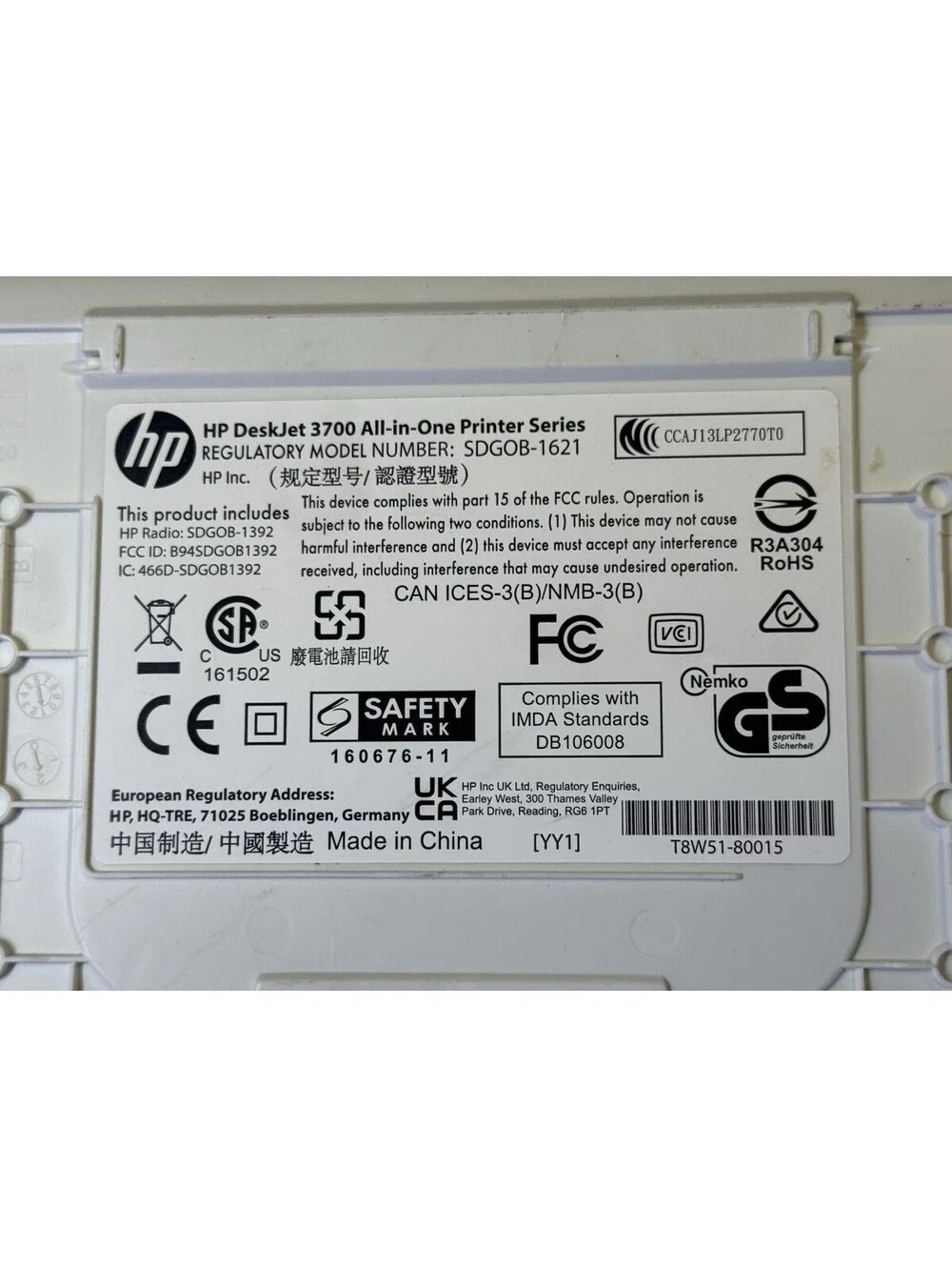 HP deskjet 3772